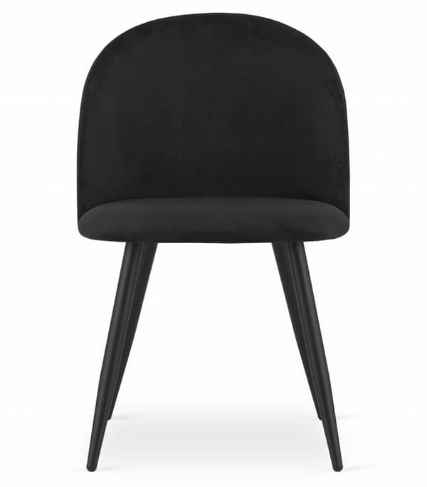 BELLO stol - svart sammet / svarta ben x 1