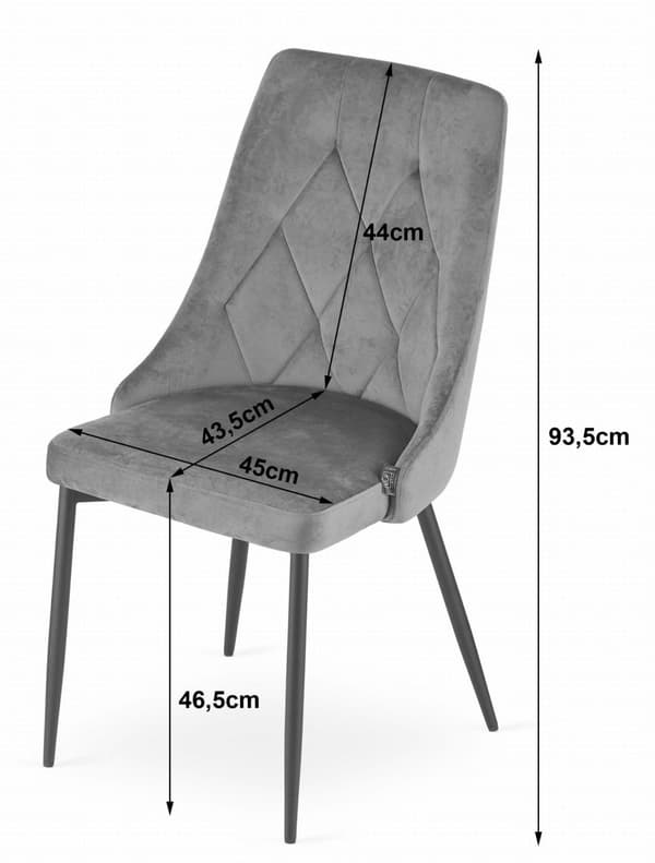 IMOLA Stol - Sort fløjl x 3