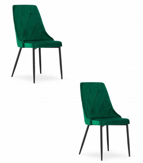 IMOLA stol - mörkgrön sammet x 2