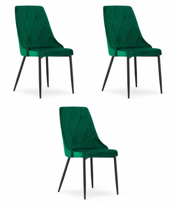 IMOLA Stol - Mørkegrøn fløjl x 3