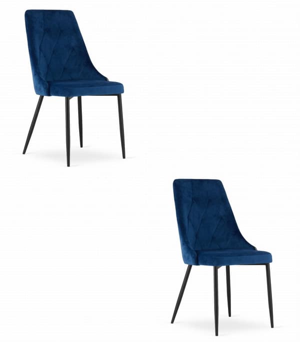 IMOLA stol - marinblå sammet x 2