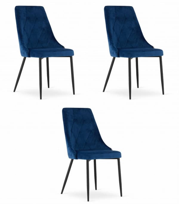 IMOLA stol - marinblå sammet x 3