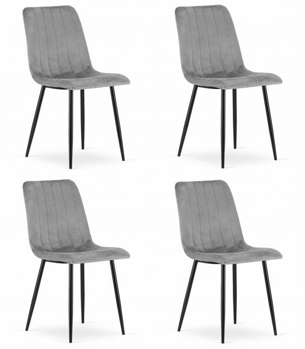 LAVA Stol - Mörkgrå sammet x 4