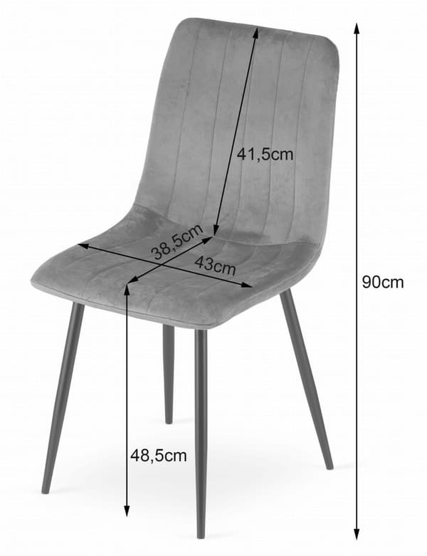 LAVA Stol - Svart sammet x 3
