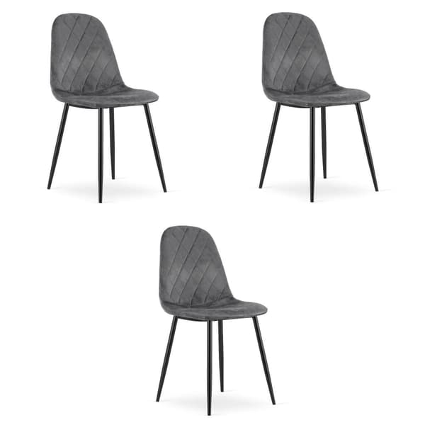 ASTI Stol - Mörkgrå sammet x 3