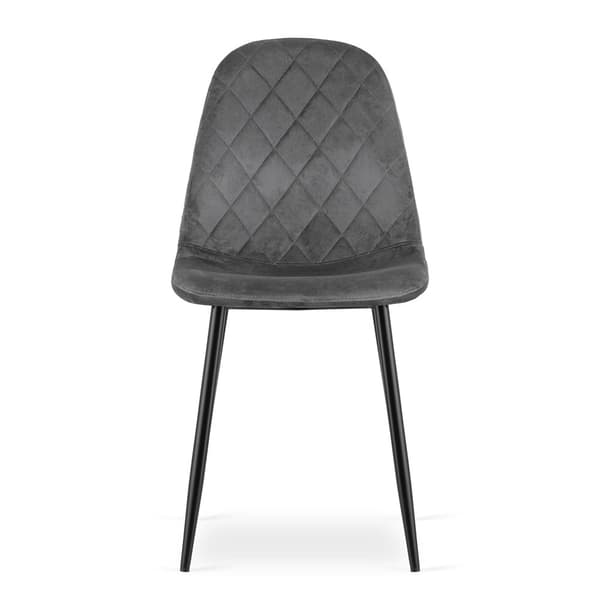ASTI Stol - Mörkgrå sammet x 4