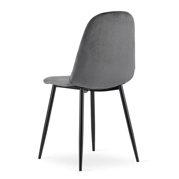 ASTI Stol - Mörkgrå sammet x 4
