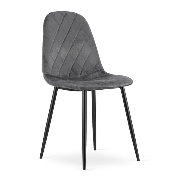 ASTI Stol - Mörkgrå sammet x 4