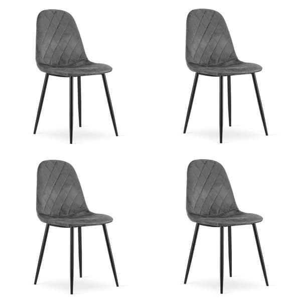 ASTI Stol - Mörkgrå sammet x 4