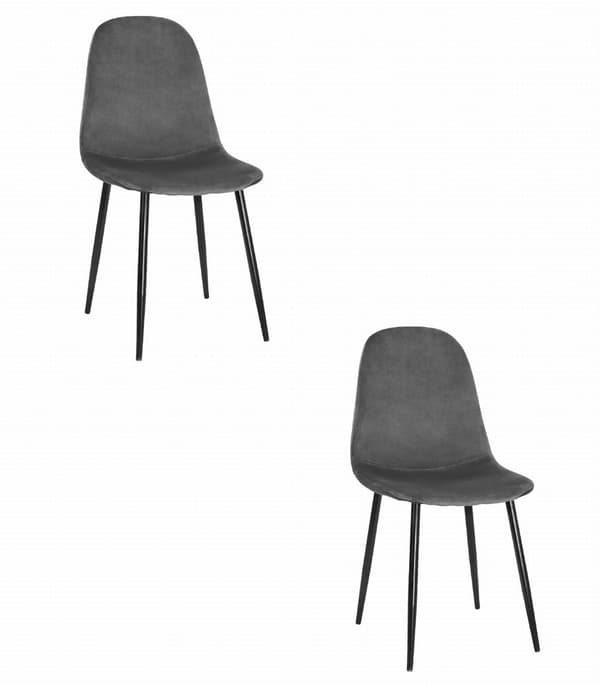 COMO Stol - Mørkegrå fløjl x 2