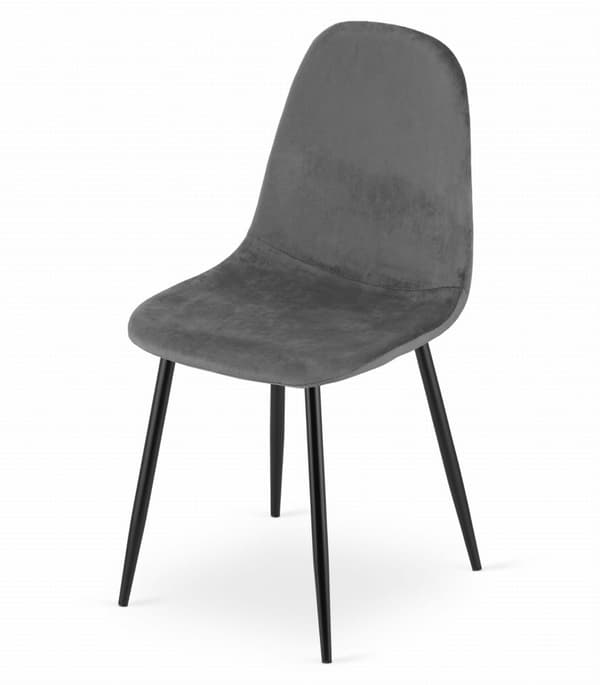 COMO Stol - Mörkgrå sammet x 3