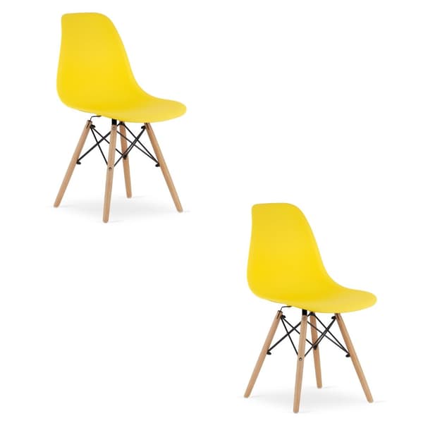 OSAKA stol gul / naturliga ben x 2