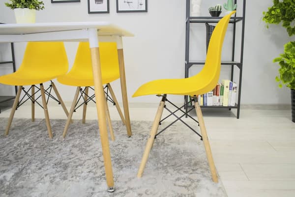 OSAKA stol gul / naturliga ben x 3
