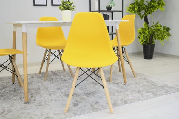 OSAKA stol gul / naturliga ben x 4