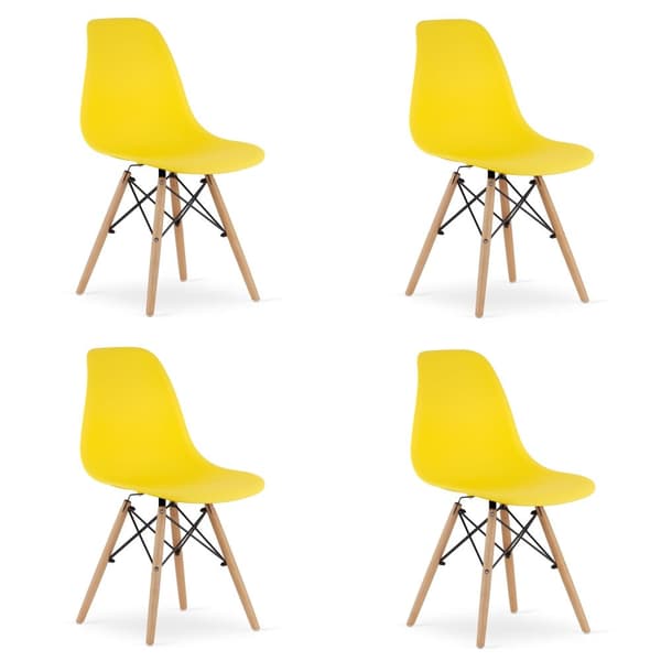 OSAKA stol gul / naturliga ben x 4