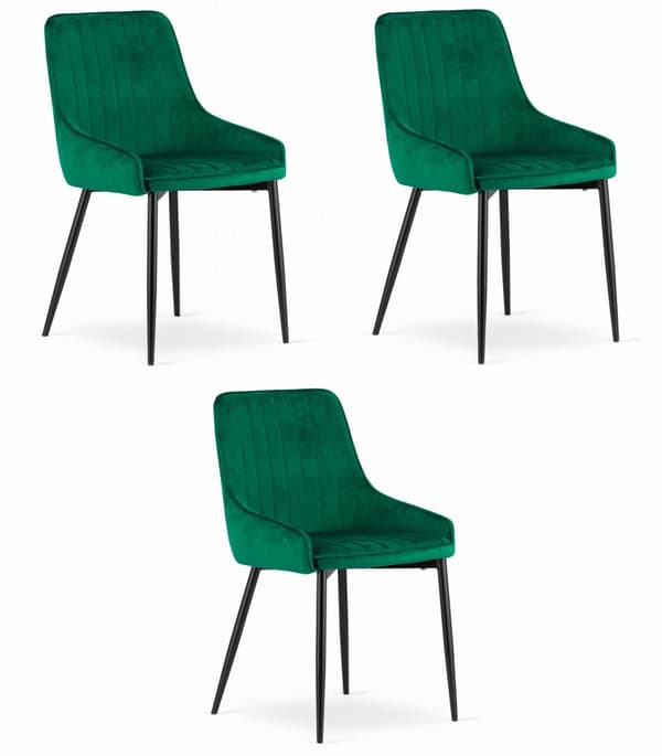 MONZA Stol - Grøn Velour x 3