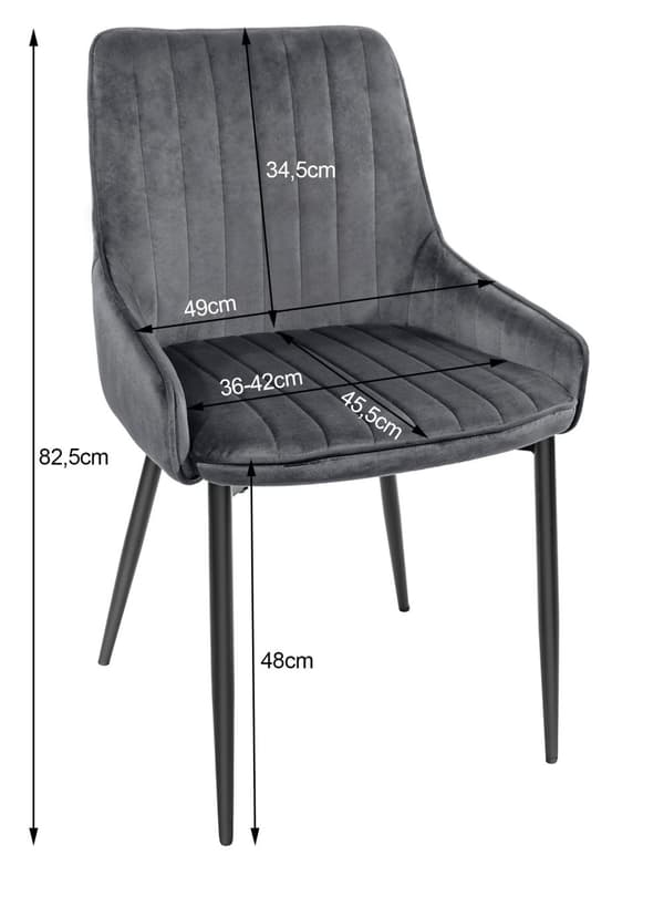 MONZA Stol - Grøn Velour x 4