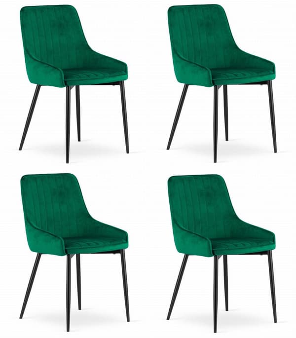 MONZA Stol - Grøn Velour x 4