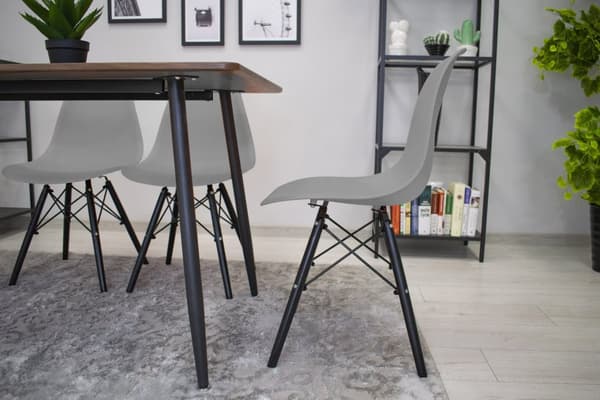 OSAKA stol grå/svarta ben x 3