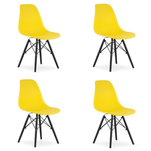 OSAKA stol gule/sorte ben x 4