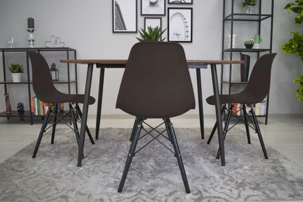 OSAKA stol kaffe / svarta ben x 1
