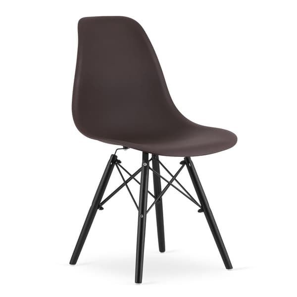 OSAKA stol kaffe / svarta ben x 3