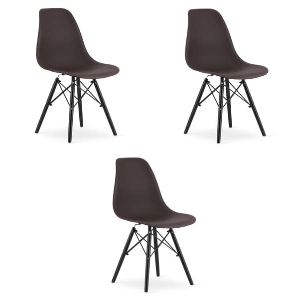 OSAKA stol kaffe / svarta ben x 3