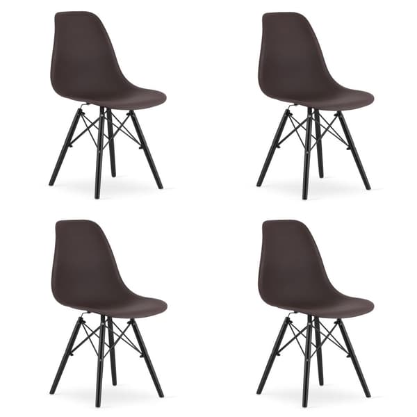 OSAKA stol kaffe / sorte ben x 4