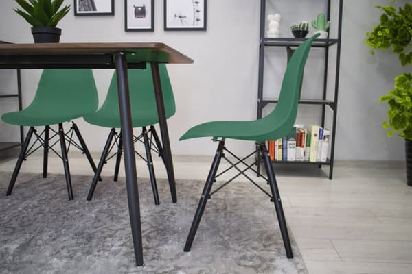 OSAKA stol grøn/sort ben x 2