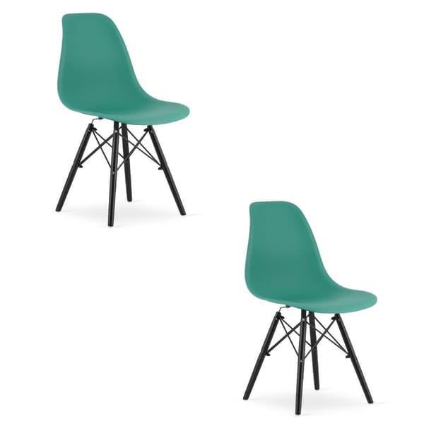 OSAKA stol grøn/sort ben x 2