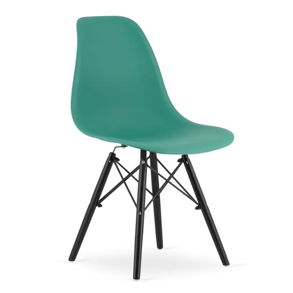 OSAKA stol grøn/sort ben x 3