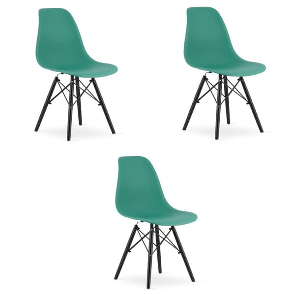 OSAKA stol grøn/sort ben x 3