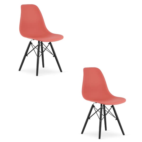 OSAKA stol vermilion / svarta ben x 2