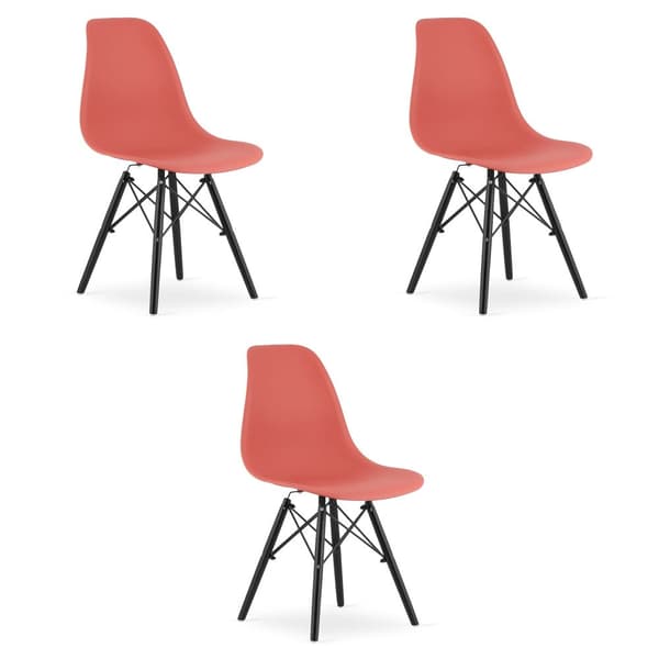 OSAKA stol vermilion / svarta ben x 3