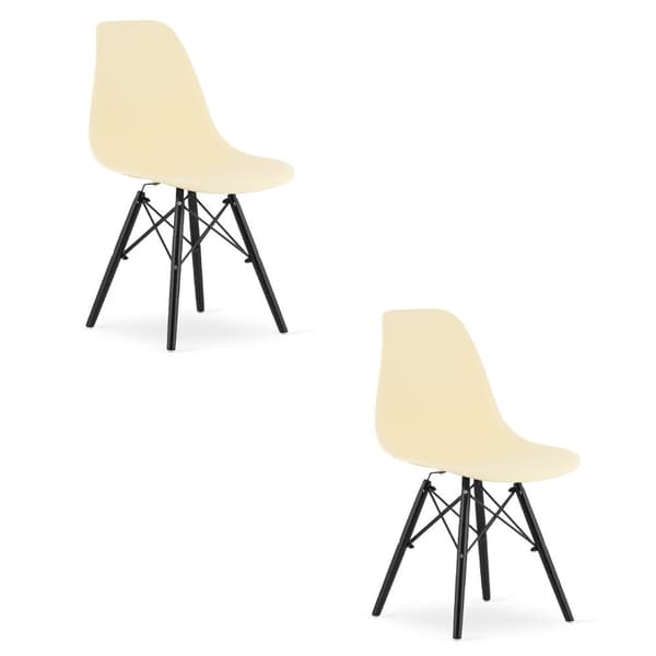 OSAKA stol cremefarvede / sorte ben x 2