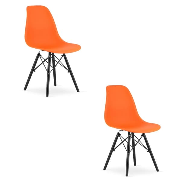 OSAKA stol orange/svarta ben x 2