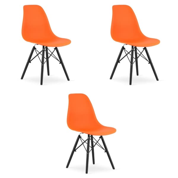 OSAKA stol orange/svarta ben x 3