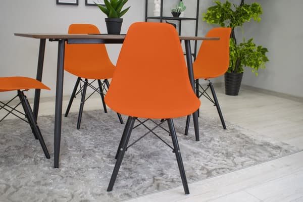 OSAKA stol orange/svarta ben x 4