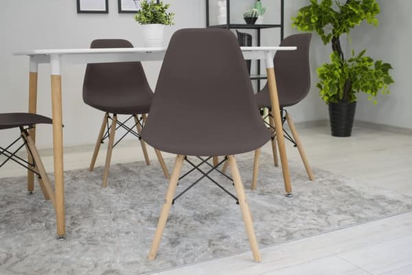 OSAKA stol kaffe / naturliga ben x 1