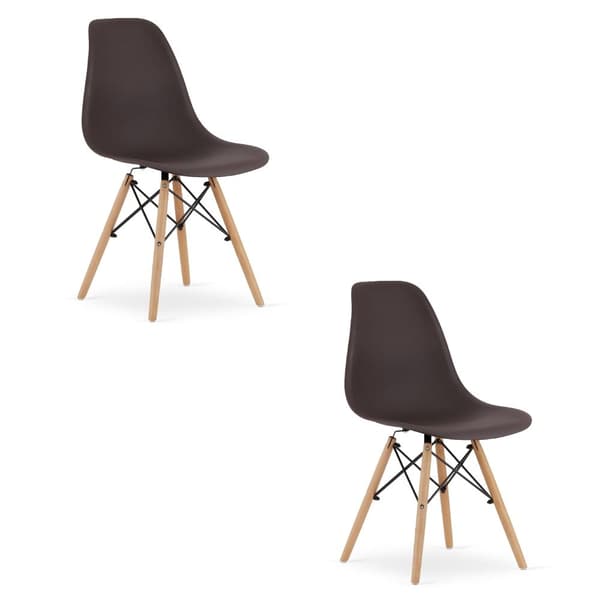 OSAKA stol kaffe / naturliga ben x 2