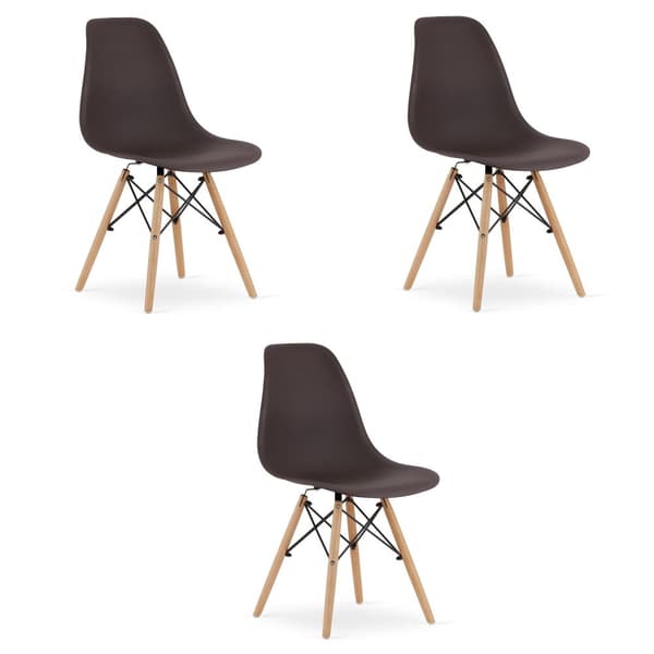 OSAKA stol kaffe / naturliga ben x 3
