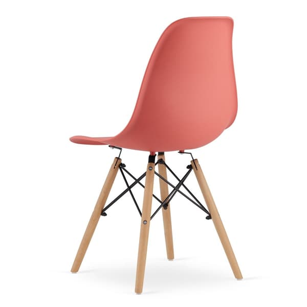 OSAKA stol vermilion / naturliga ben x 2