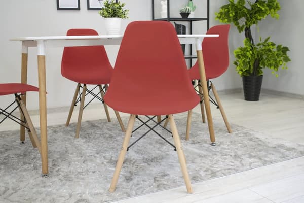 OSAKA stol vermilion / naturliga ben x 2