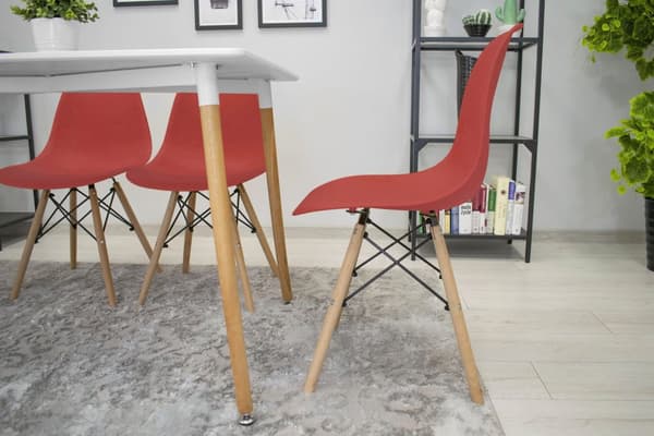 OSAKA stol vermilion / naturliga ben x 2