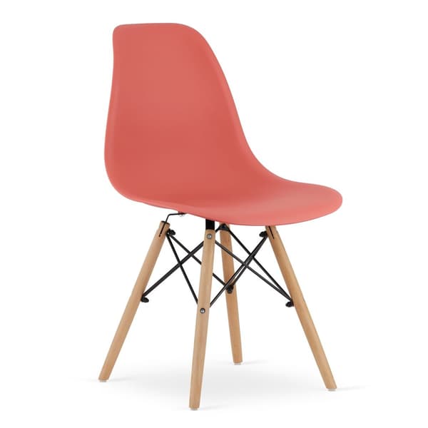 OSAKA stol vermilion / naturliga ben x 2