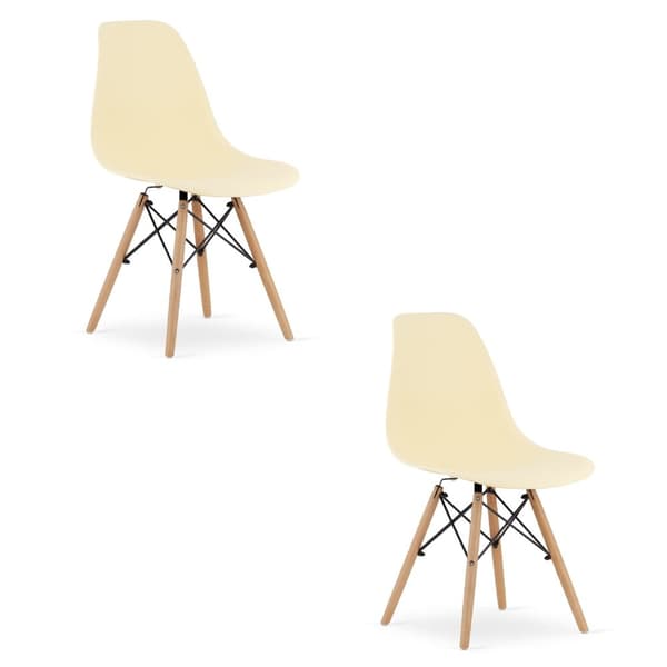 OSAKA stol creme / naturlige ben x 2