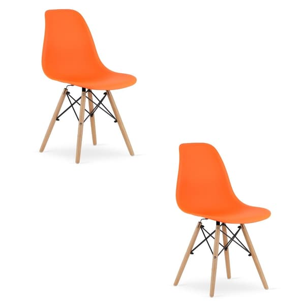 OSAKA stol orange / naturliga ben x 2