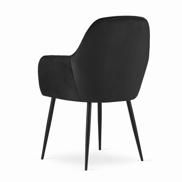 LUGO stol - sort fløjl / sorte ben x 1