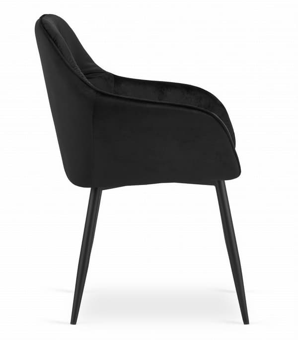 FORIO stol - svart sammet / svarta ben x 2