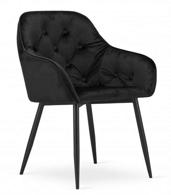 FORIO stol - svart sammet / svarta ben x 2